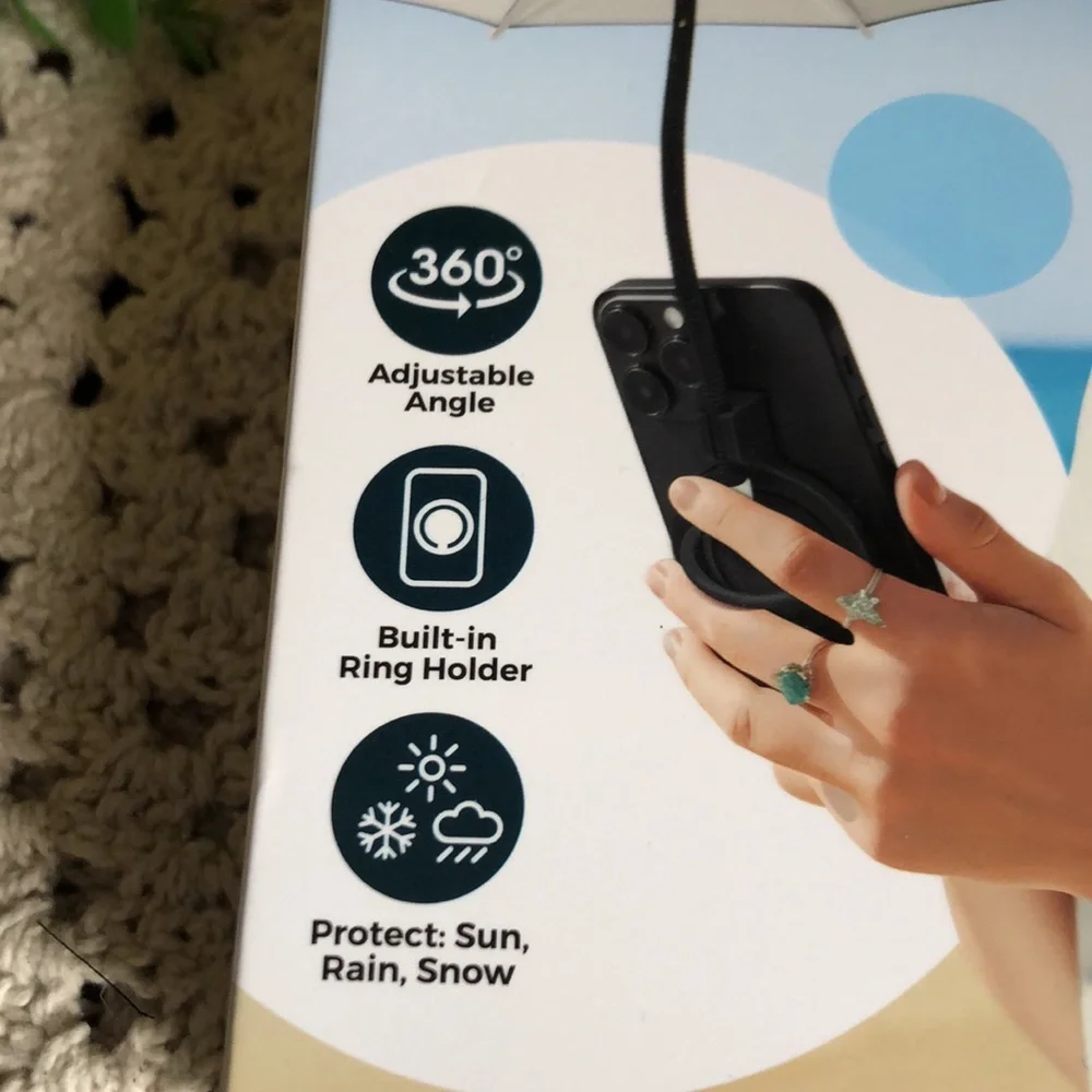 Magnetic Phone Umbrella - Black
